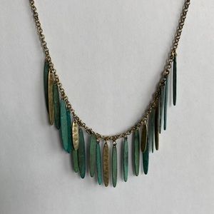 Metal Feather Style Necklace